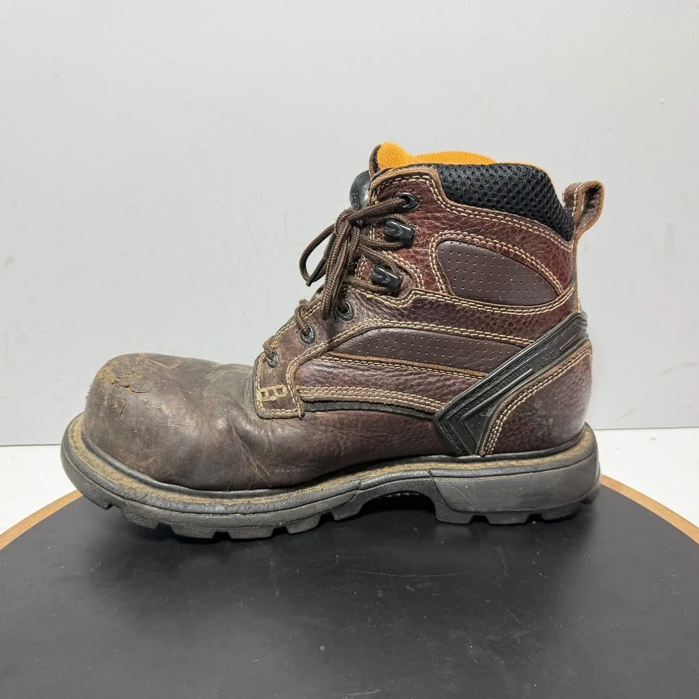 Thorogood Gen Flex Work Boots Men 8 Brown Composite Safety Toe Leather Workwear